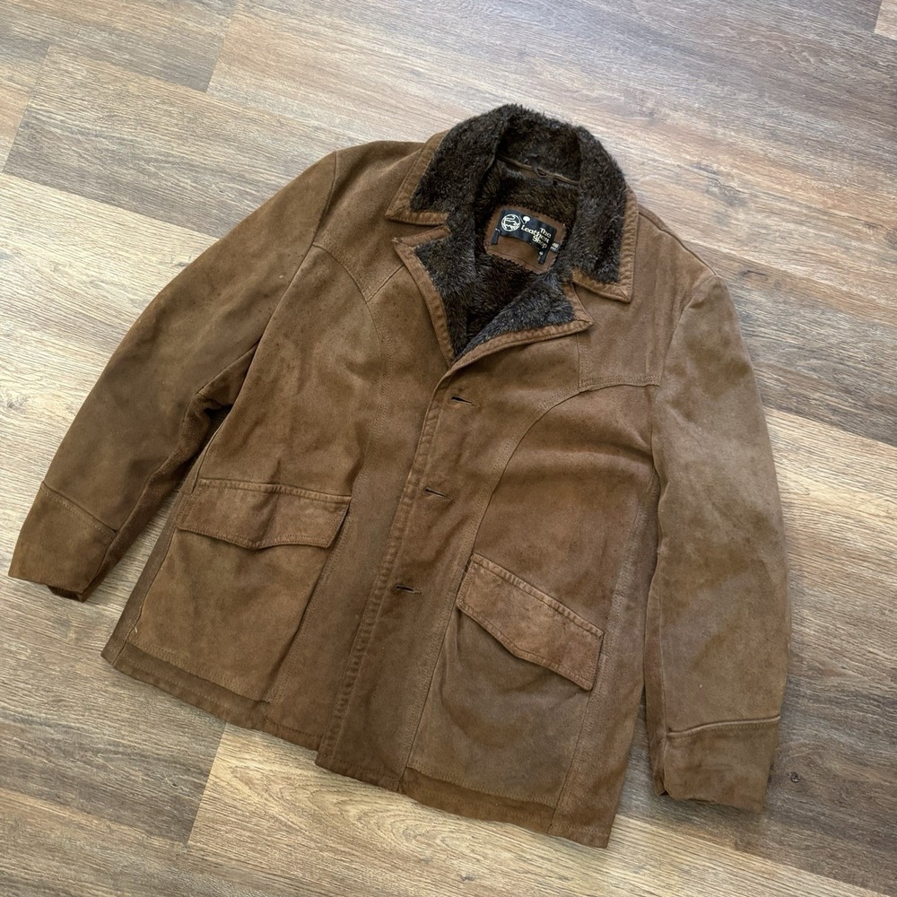 The Leather Shop‎ Fur Lined Coat Sz 46 FAIR